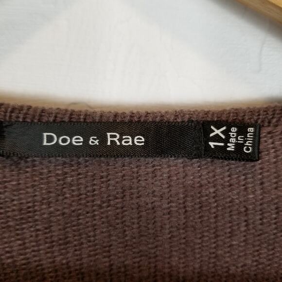 Doe & Rae Women's Brown Tan Colorblock Long Duster Cardigan Cashmere Size 1X - Picture 4 of 8